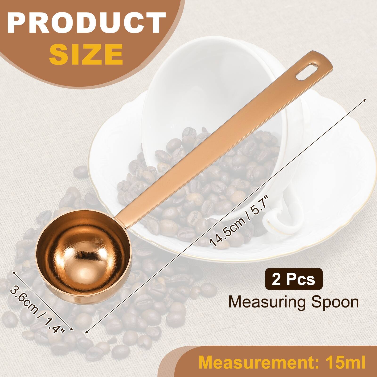 PRODUCT SIZE

3.6cm / 1.4" / 5.7"  
14.5cm

2 Pcs  
Measuring Spoon

Measurement: 15ml