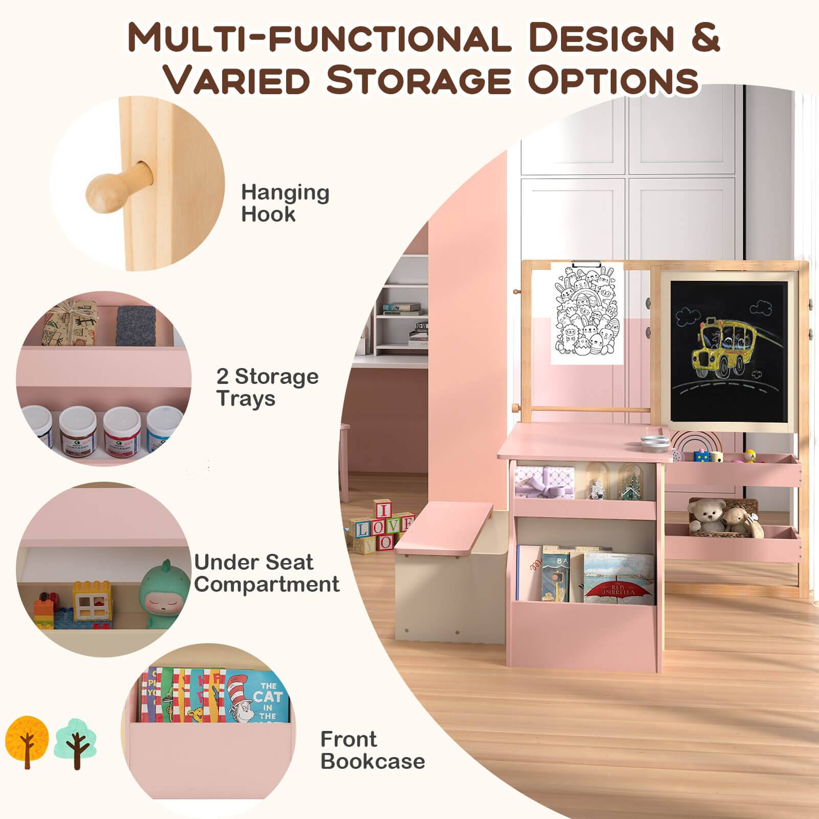 MULTI-FUNCTIONAL DESIGN & VARIED STORAGE OPTIONS

- Hanging Hook
- 2 Storage Trays
- Under Seat Compartment
- Front Bookcase