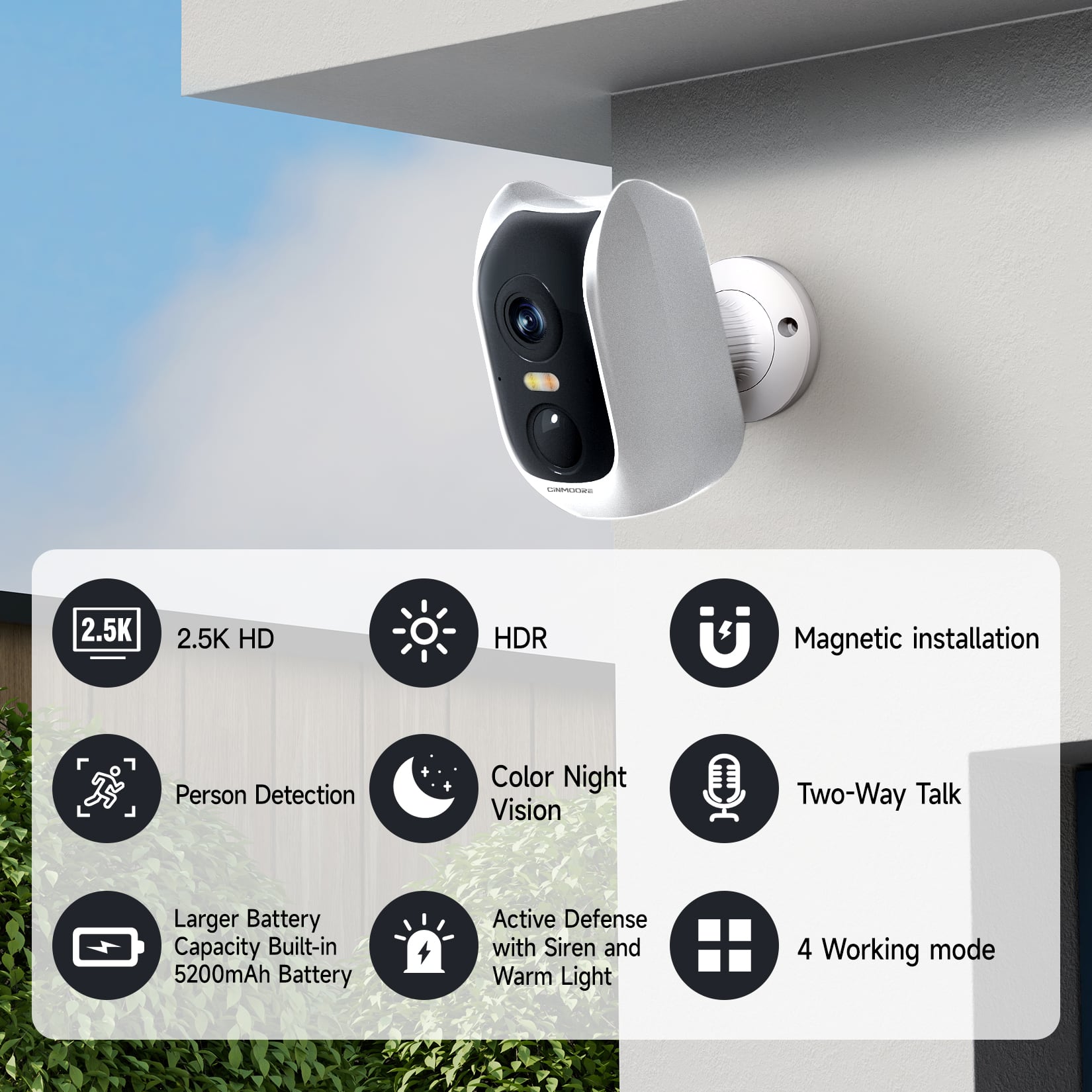 CiNMOORE - The BC3U is an  Wi-Fi Battery Camera with PIR human detection and full color night vision. price history on PriceWatchPro