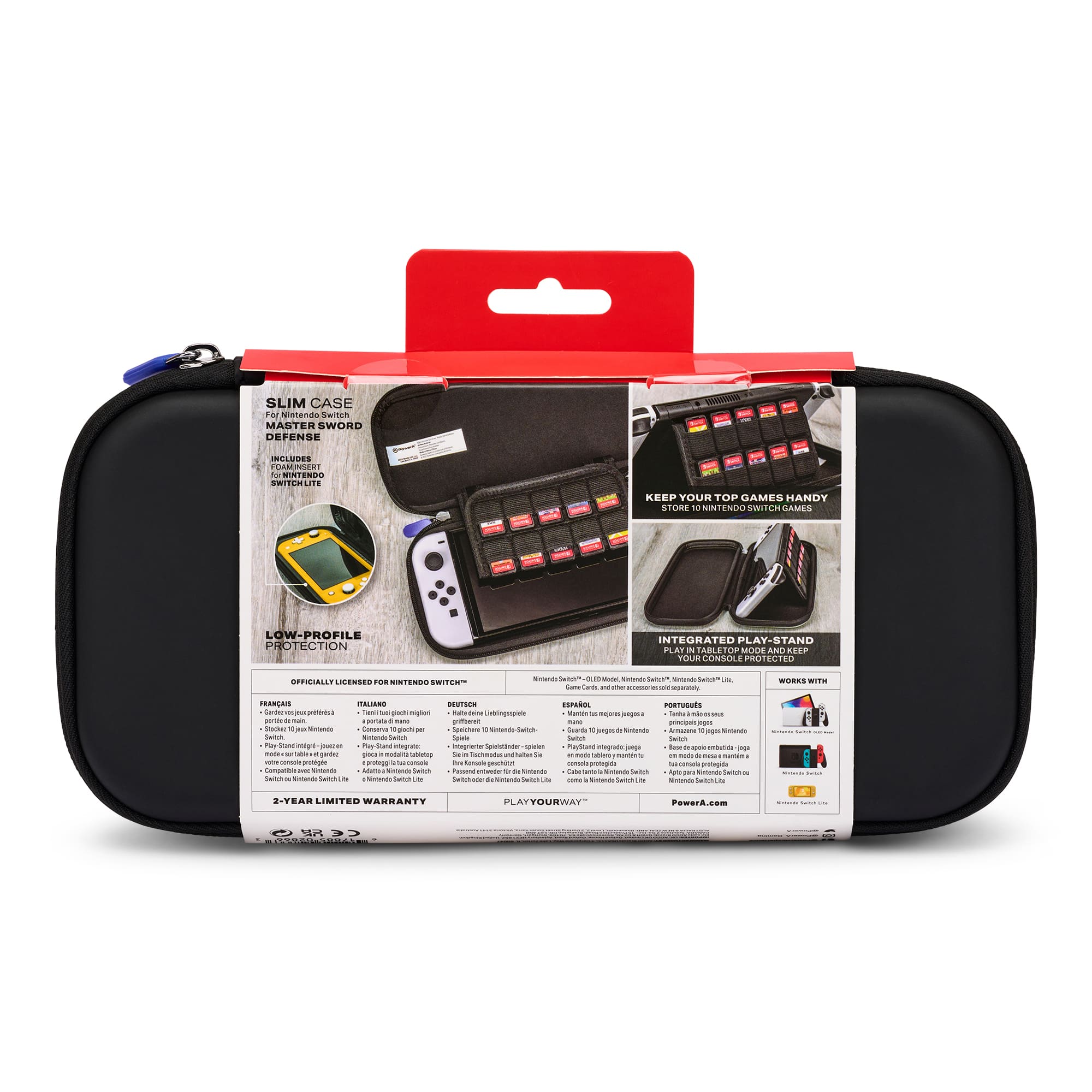 Alt View Zoom 19. PowerA - Slim Case for Nintendo Switch - OLED Model, Nintendo Switch or Nintendo Switch Lite - Master Sword Defense.