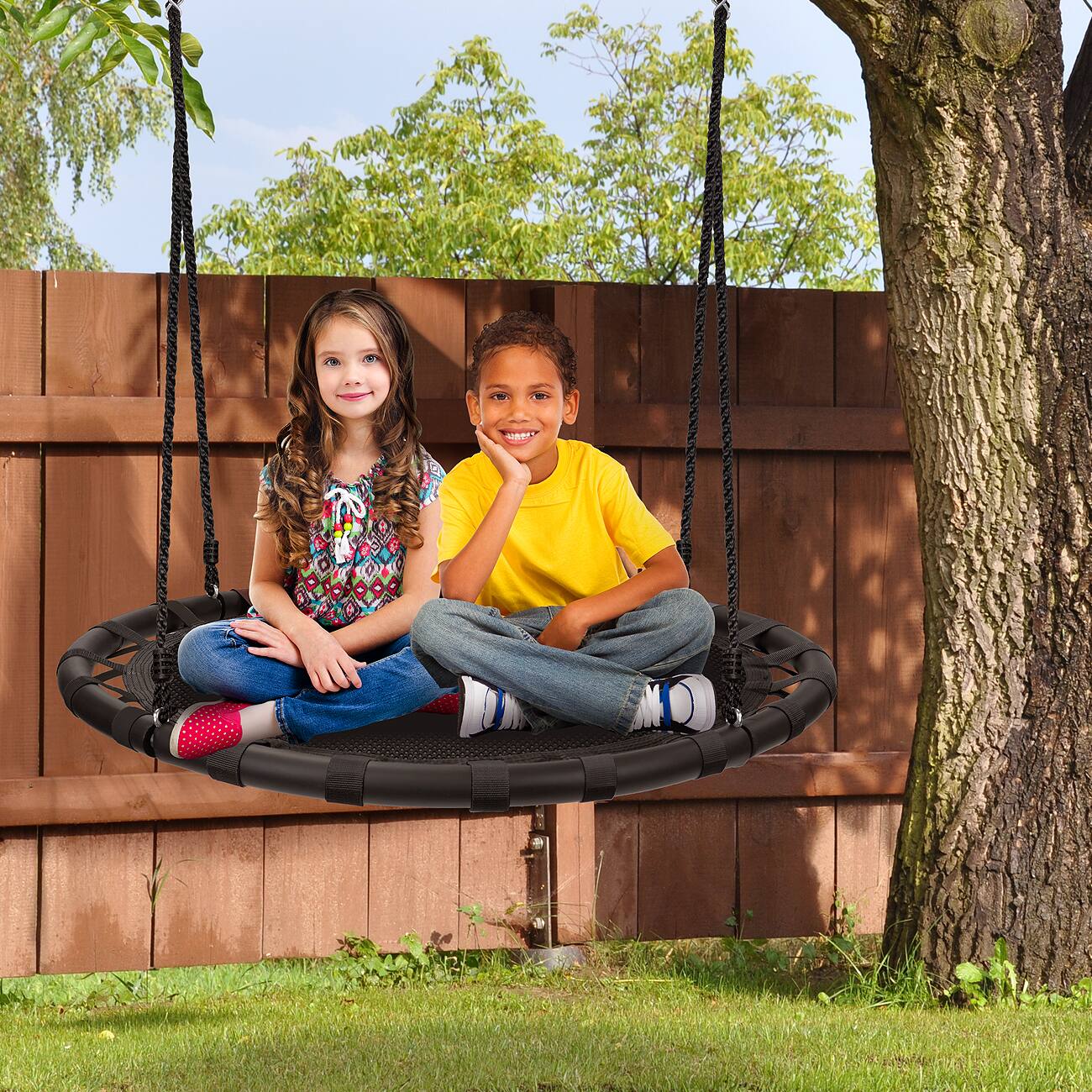 Alt View 1. Sorbus - Sorbus Saucer Tree Swing -Kids Outdoor Disc Round Swing - 40" Heavy Duty 220lbs Seat- Easy Install Flying Saucer.