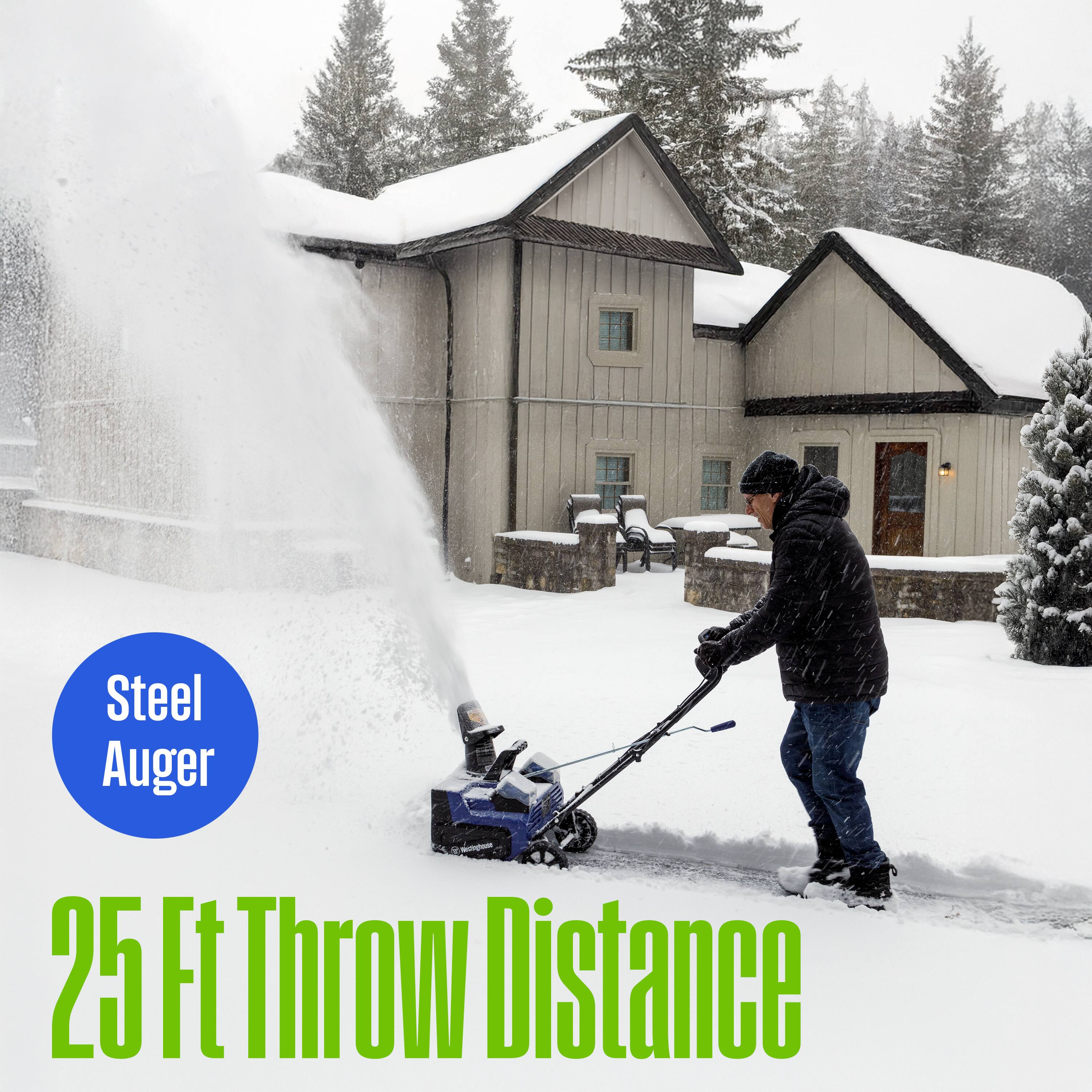 Steel Auger  
25 Ft Throw Distance