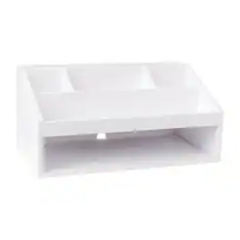 Martha Stewart - Weston Premium Engineered Wood Desktop Organizer - White