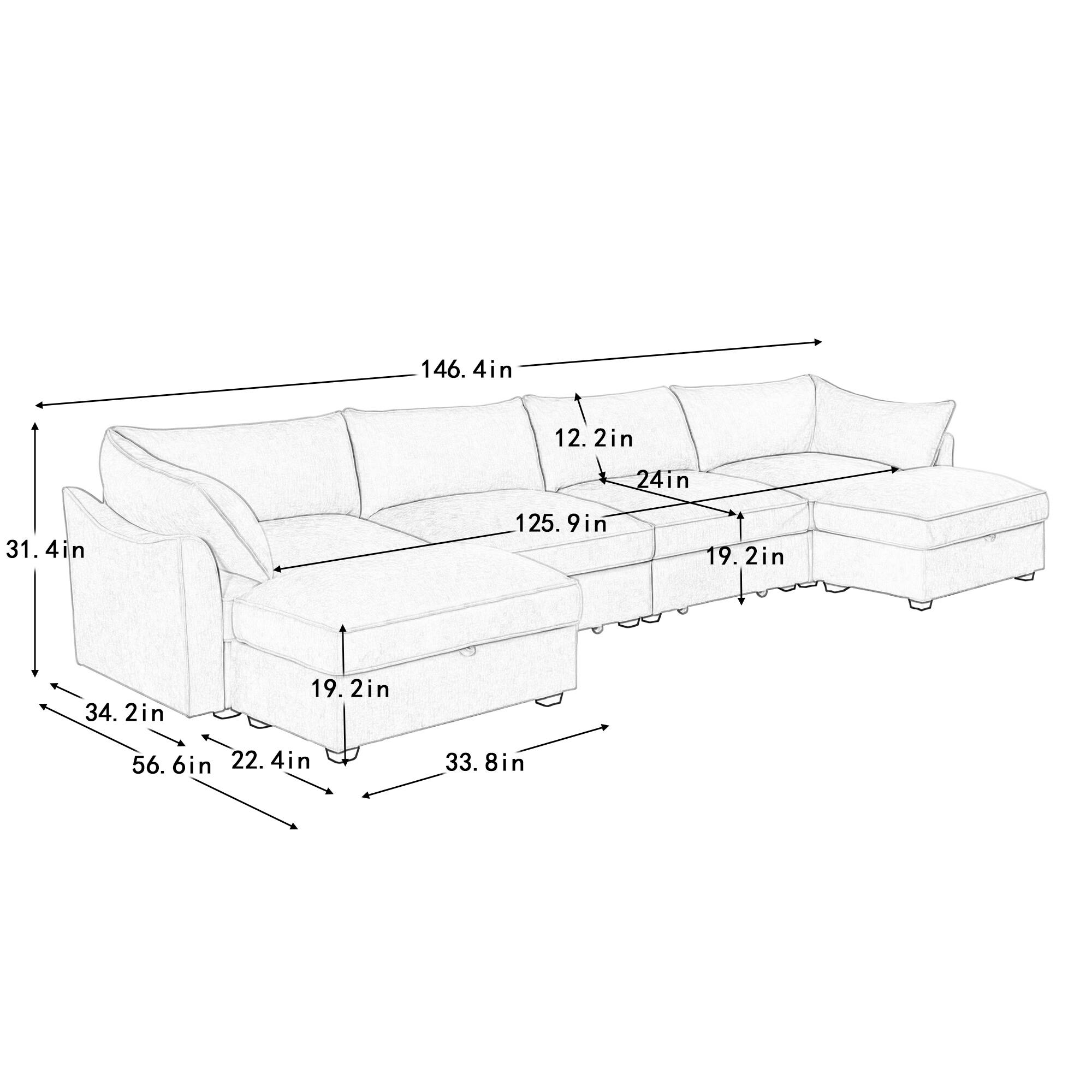 146.4in  
12.2in  
24in  
31.4in  
125.9in  
19.2in  
34.2in  
19.2in  
56.6in  
22.4in  
33.8in