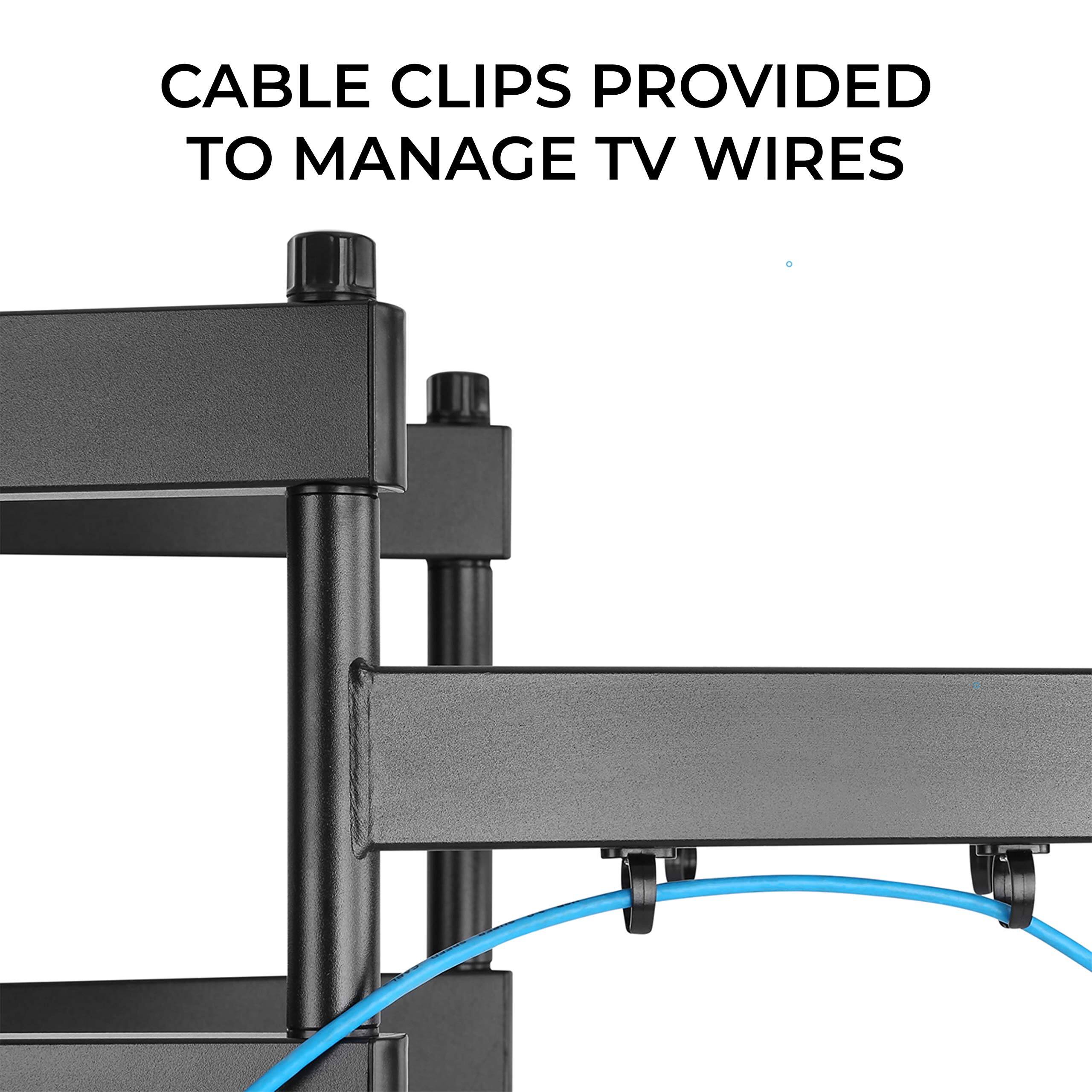 CABLE CLIPS PROVIDED TO MANAGE TV WIRES