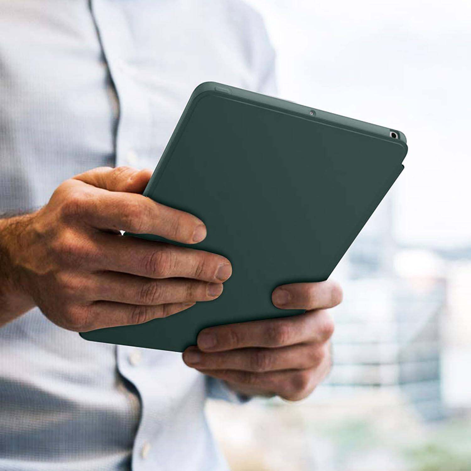 Alt View 4. DuraSafe Cases - iPad mini 3/2/1 7.9" 2014/2013/2012 Silicone-Back Smart Cover for Viewing and Typing A1432 A1454 A1455 A1489 A1490 A1491 - Dark Green.