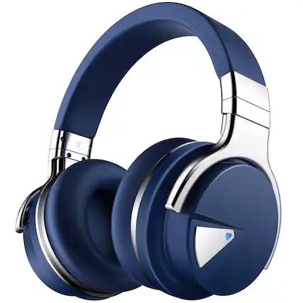 Front. COWIN - E7 Active Noise Cancelling Headphones Wireless Over-Ear Headphones Bluetooth 30H Playtime - night blue.