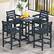 Alt View 4. Costway - Patio Adirondack Bar Chairs Set of 2 with Wide Armrests & Footrest Backrest - Navy.