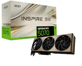 MSI - NVIDIA GeForce RTX 5070 12G INSPIRE 3X OC 12GB GDDR7 PCI Express Gen 5 Graphics Card - Black