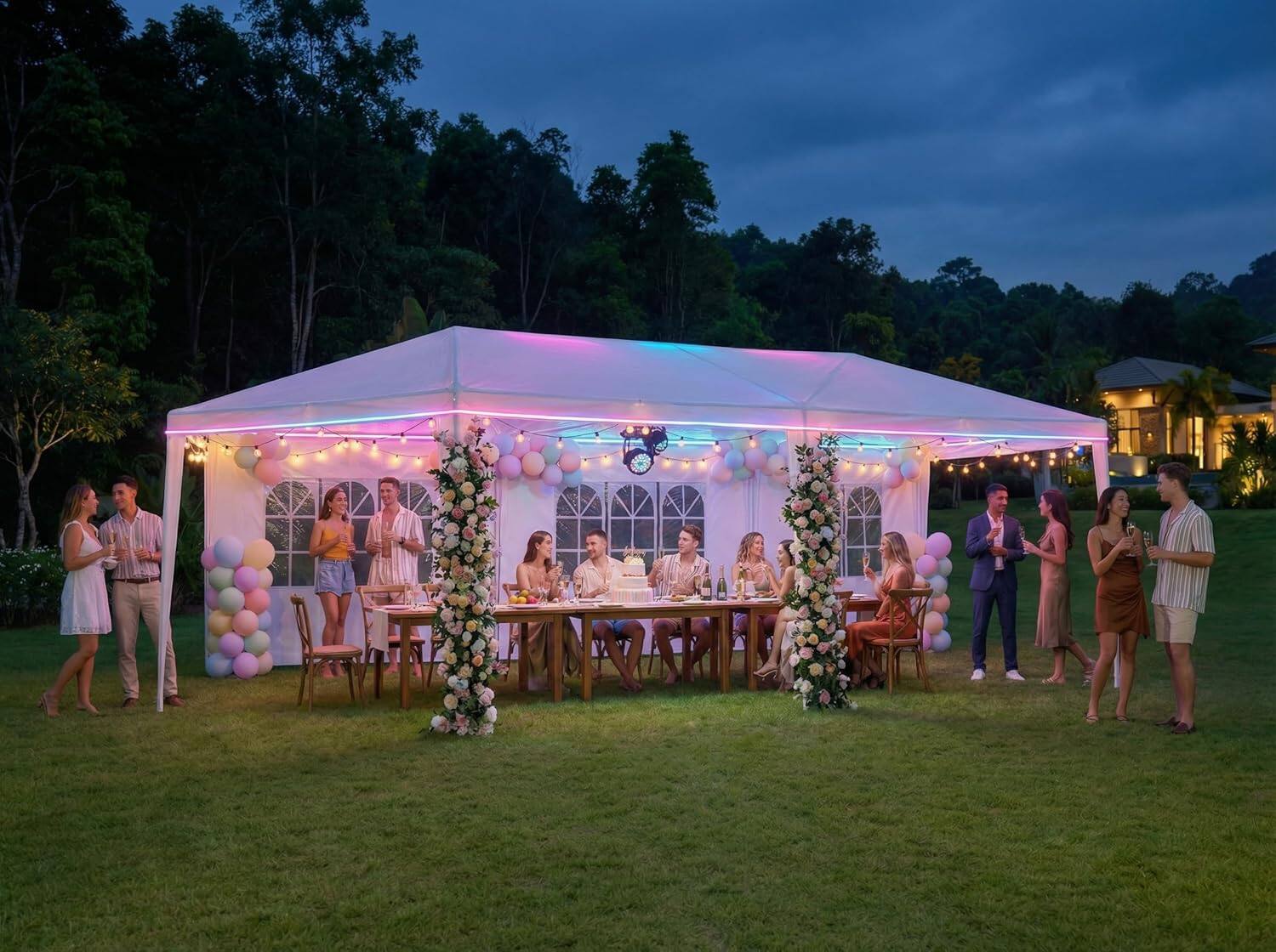 Alt View 1. Winado - 10x20 Party Tent Outdoor Canopy Tents for Parties with 4 Removable Sidewalls,Waterproof for Gazebo Large.