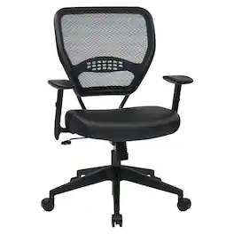 FurniFact - Ergonomic Office Chair – Leather Home Office Desk Chair With Support - Black