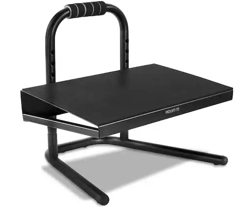 Front. Mount-It! - Height Adjustable Foot Rest with 6 Settings, Ergonomic Footrest for Standing and Sitting Desk Use - Black.