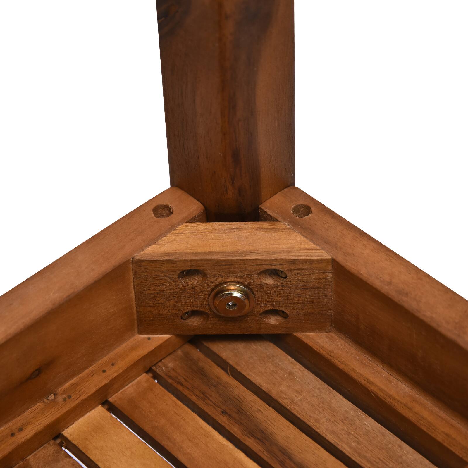 Alt View 7. Outsunny - 3 Piece Outdoor Side Nesting Table Patio Set with Acacia Wood Build & Multi-Functional Design - Teak.