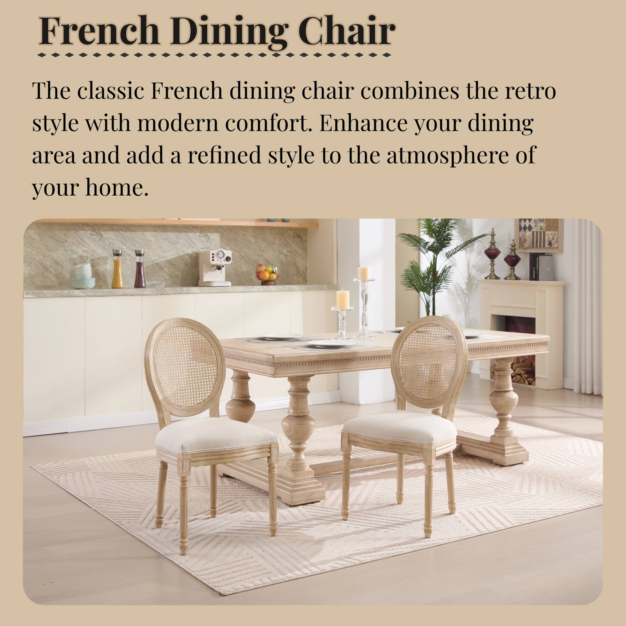 French Dining Chair

The classic French dining chair combines the retro style with modern comfort. Enhance your dining area and add a refined style to the atmosphere of your home.