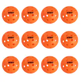 GSE Games & Sports Expert - 12-Pack of Outdoor Pickleball Balls Set, USAPA Standard 40 Holes Pickle Balls - Orange