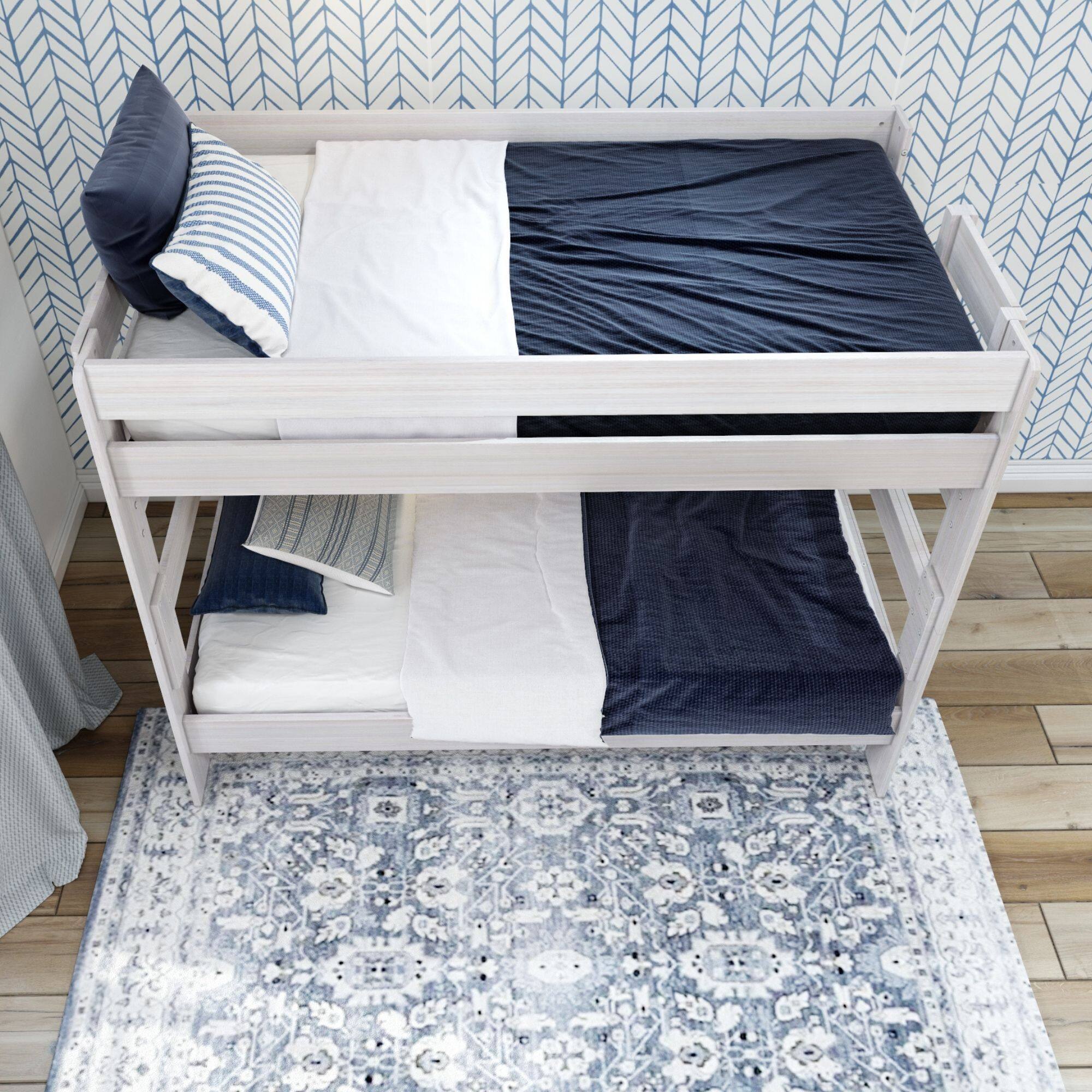 Alt View 3. Plank+Beam - Farmhouse Twin over Twin Bunk Bed, White Wash - White Wash.