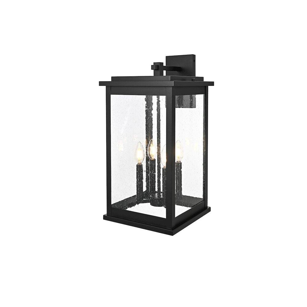 Angle. Elegant Lighting - Ringgold 11 Inch Outdoor Wall Sconce In Black - Black.