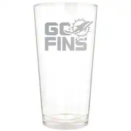 Great American Products - Miami Dolphins Etched 16oz. Rally Cry Pint Glass - Multicolor