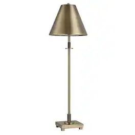 Manhattan Lane - Table Lamp with Metal Body and Tapered Shade, 32 Inch - Antique Brass