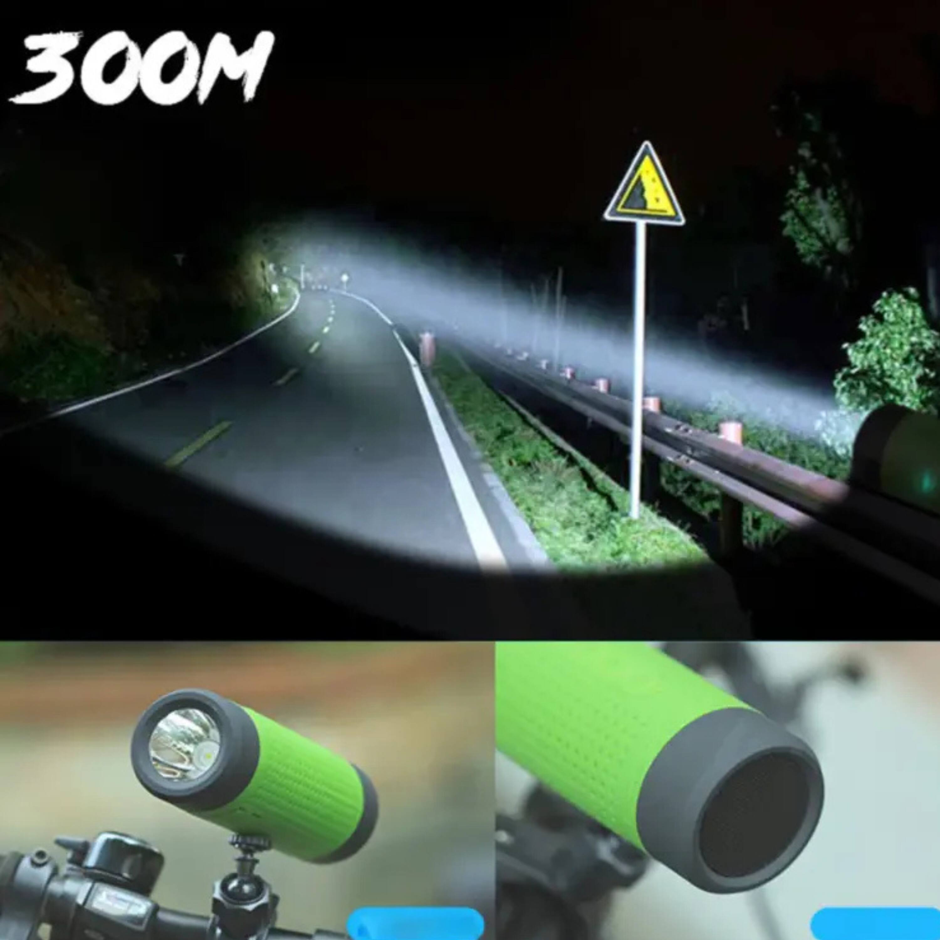 Left. Kitcheniva - Wireless Bluetooth Bike Speaker with LED Light Portable Cycling Speaker Black - Black.