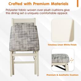 East West Furniture - Waco Dining Chairs with PU Leather Seat - Linen White