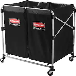 RubberMaid - Collapsible X-Cart, 2-4 Bushel - Black