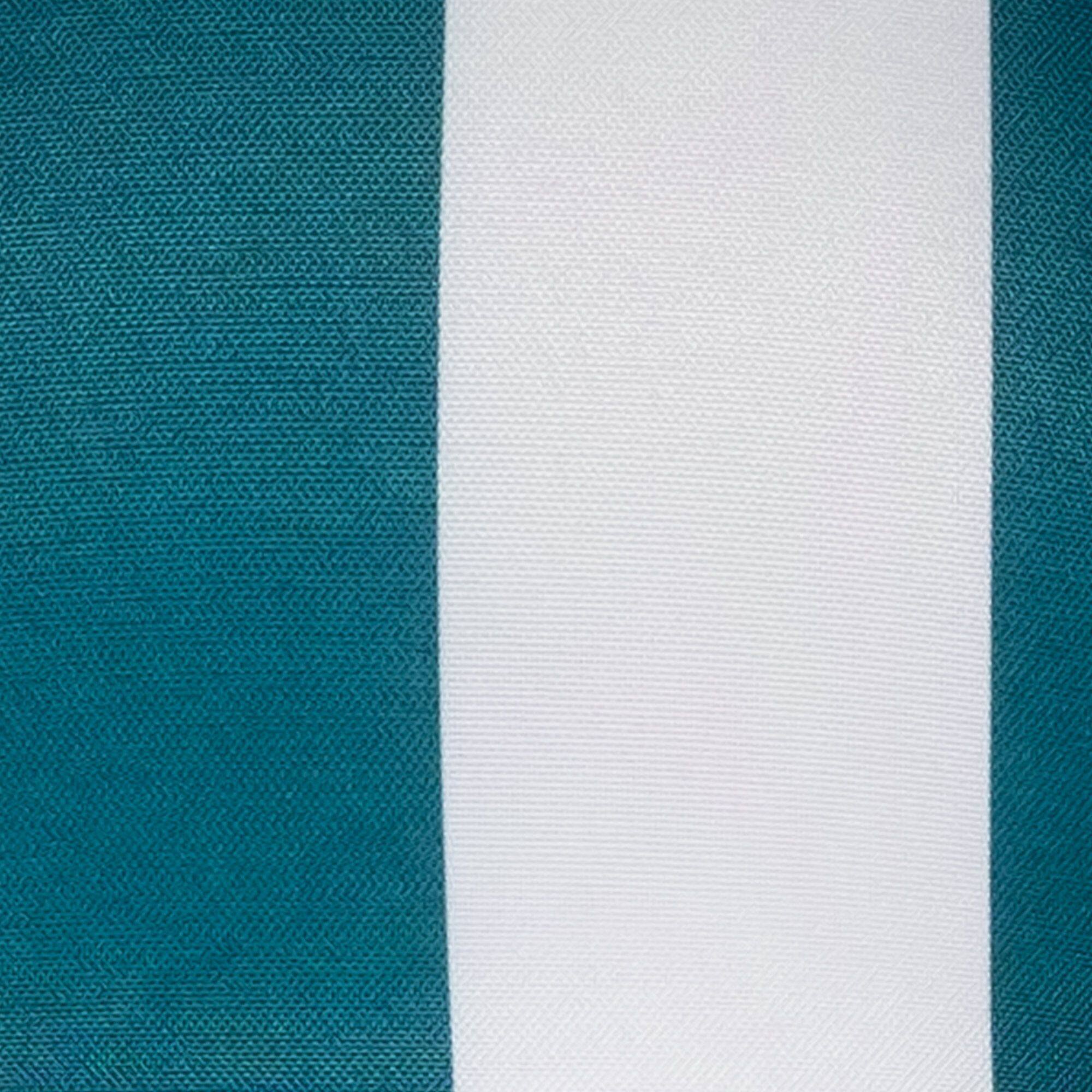 Back. Sweet Home Collection - Havana Stripe Patio Cushions Indoor/Outdoor Tufted 19" x 19", 2-Pack - Peacock/White.