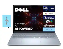 Dell - 16 Plus DB16250 Laptop 16.0 WQXGA (Intel Ultra 9-288V, 32GB LPDDR5X, 2TB M.2 PCIe SSD, Win 11 Pro) w/USB Hub - Ice Blue