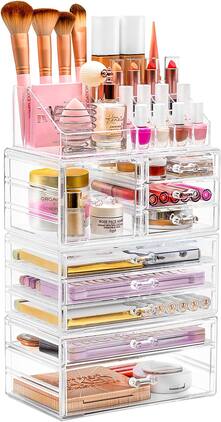 Sorbus - Cosmetic and Jewelry Organizer for Bath, Dresser, Etc - Clear
