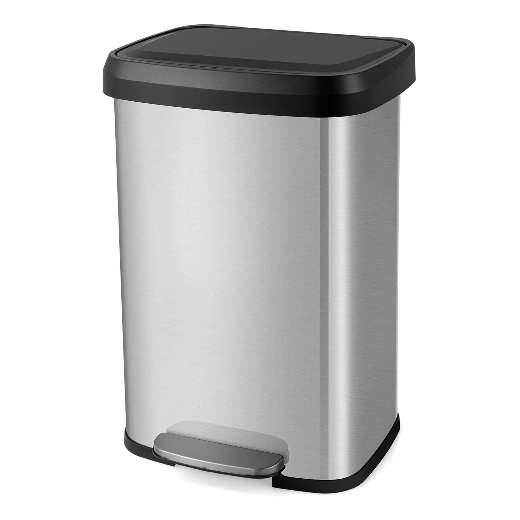 Alt View 8. Costway - Costway 13.2 Gallon Step Trash Can Stainless Steel Airtight Garbage Bin for Home Kitchen - Silver.