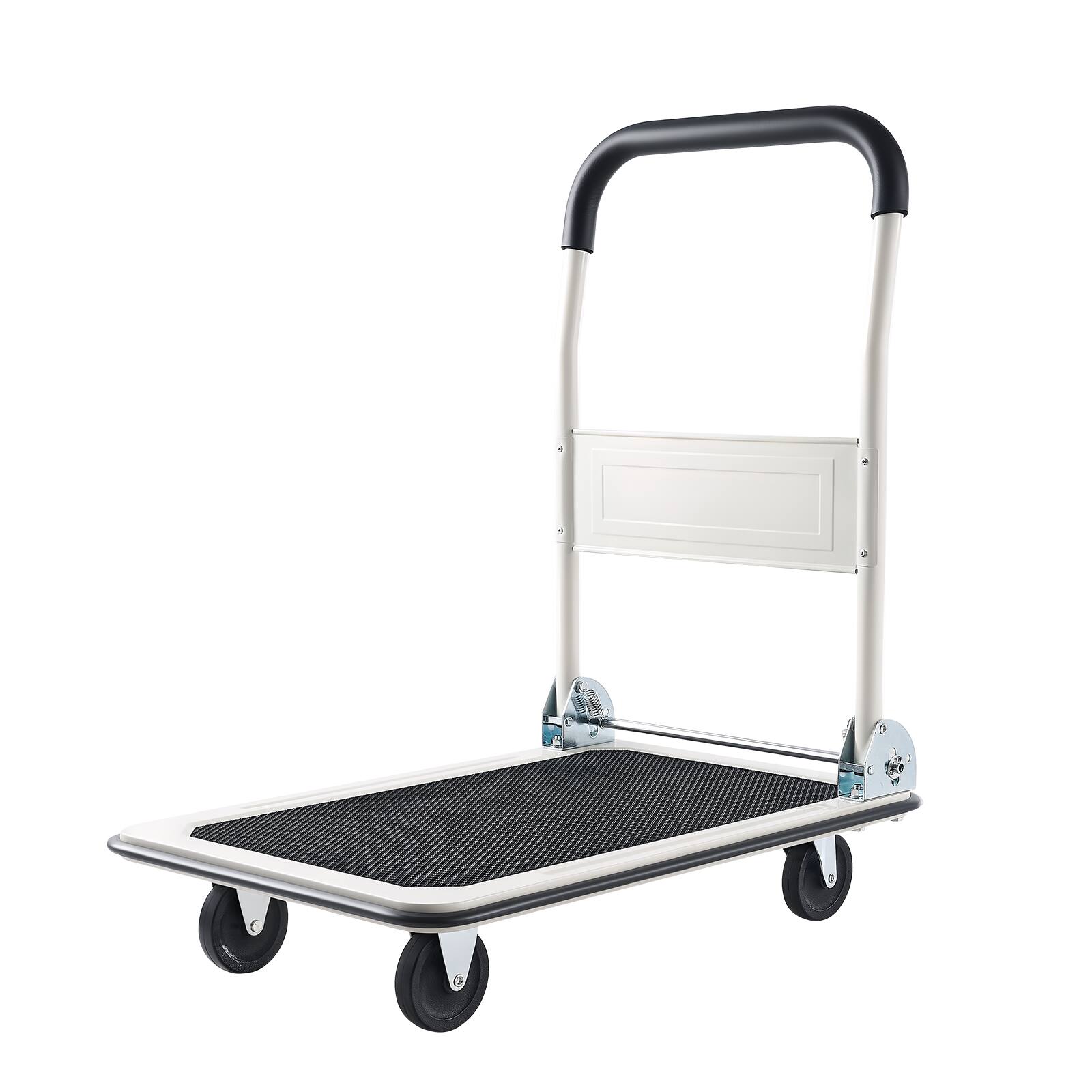 Alt View 5. VEVOR - Foldable Push Cart Dolly, 330 lbs Load Capacity, Folding Platform Truck with Swivel Wheels, Moving Platform Hand Truck - White + Black.