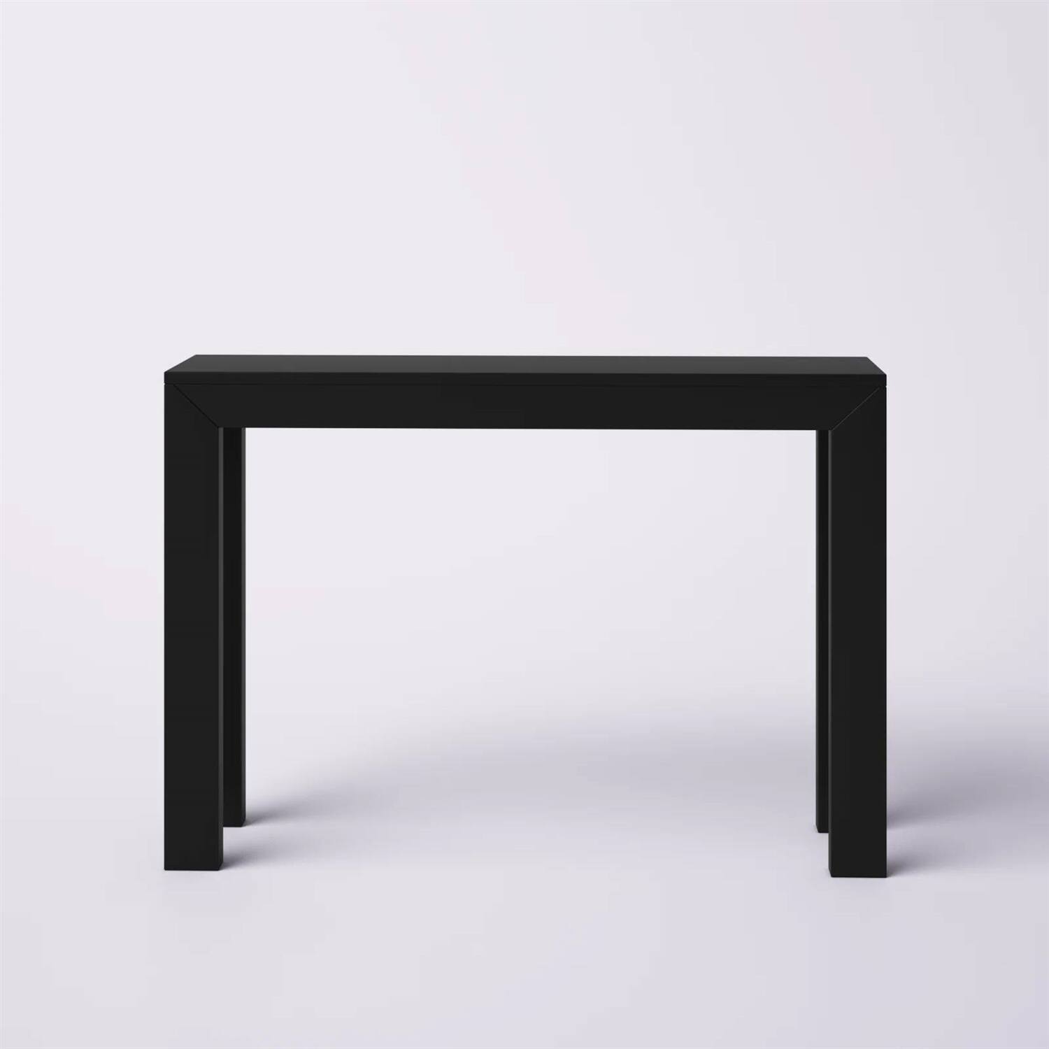 Back. Hivvago - Solid Wood Modern Accent Console Table / Sofa Table in Black Finish - Black.