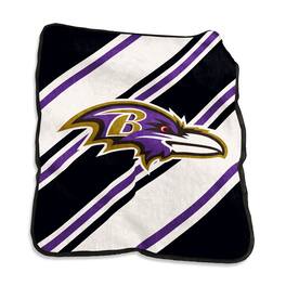 Logo Brands - Baltimore Ravens 50" x 60" Raschel Stripe Throw Blanket - Multicolor