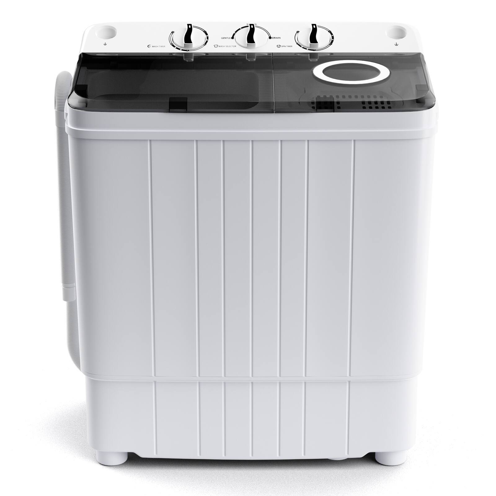 Alt View 10. HONGGE - Twin Tub Portable Washing Machine with Separate Washer and Spinner for Apartments and RVs - Grey.