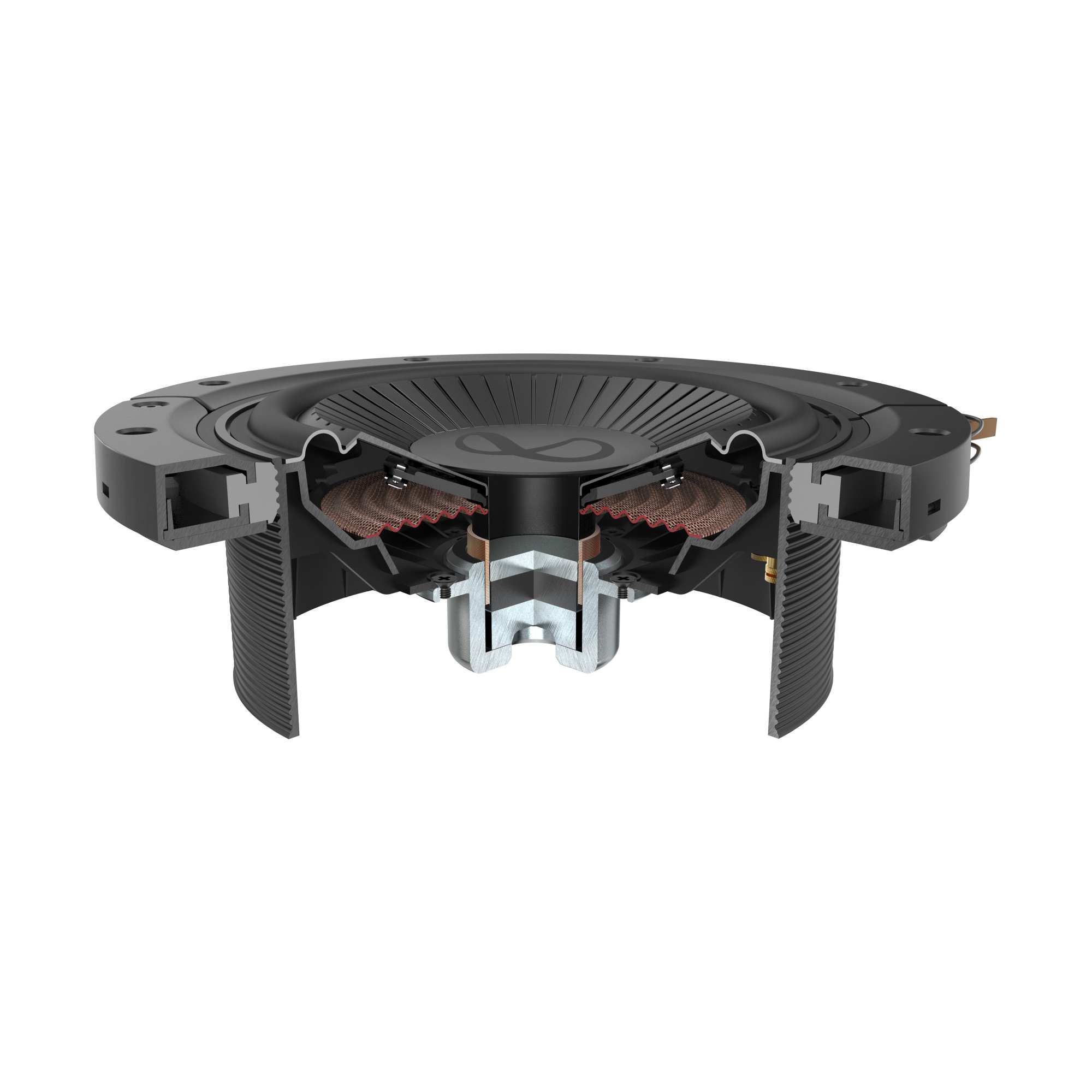 Alt View 1. Infinity - Infinity REF-FLEX8S Reference 8 Inch Universal Fit, single voice coil, 2-ohm subwoofer - Black/Gray.