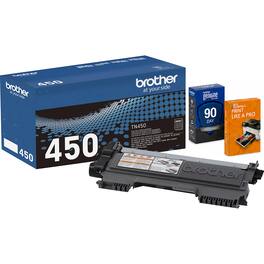 Brother - Genuine TN450 High Yield Black Laser Toner Cartridge w/ Print Like a Pro Bundle