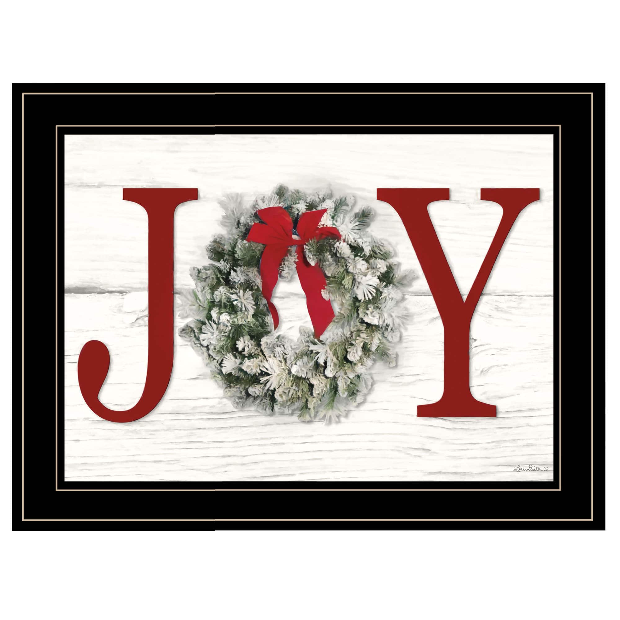 TinyHomie - Christmas Joy Lori Deiter Ready to Hang Framed Print Black Frame - White
