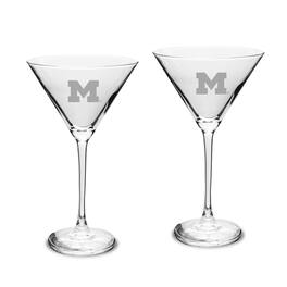 Jardine - Michigan Wolverines Two-Piece Traditional 10oz. Martini Glass Set - Multicolor