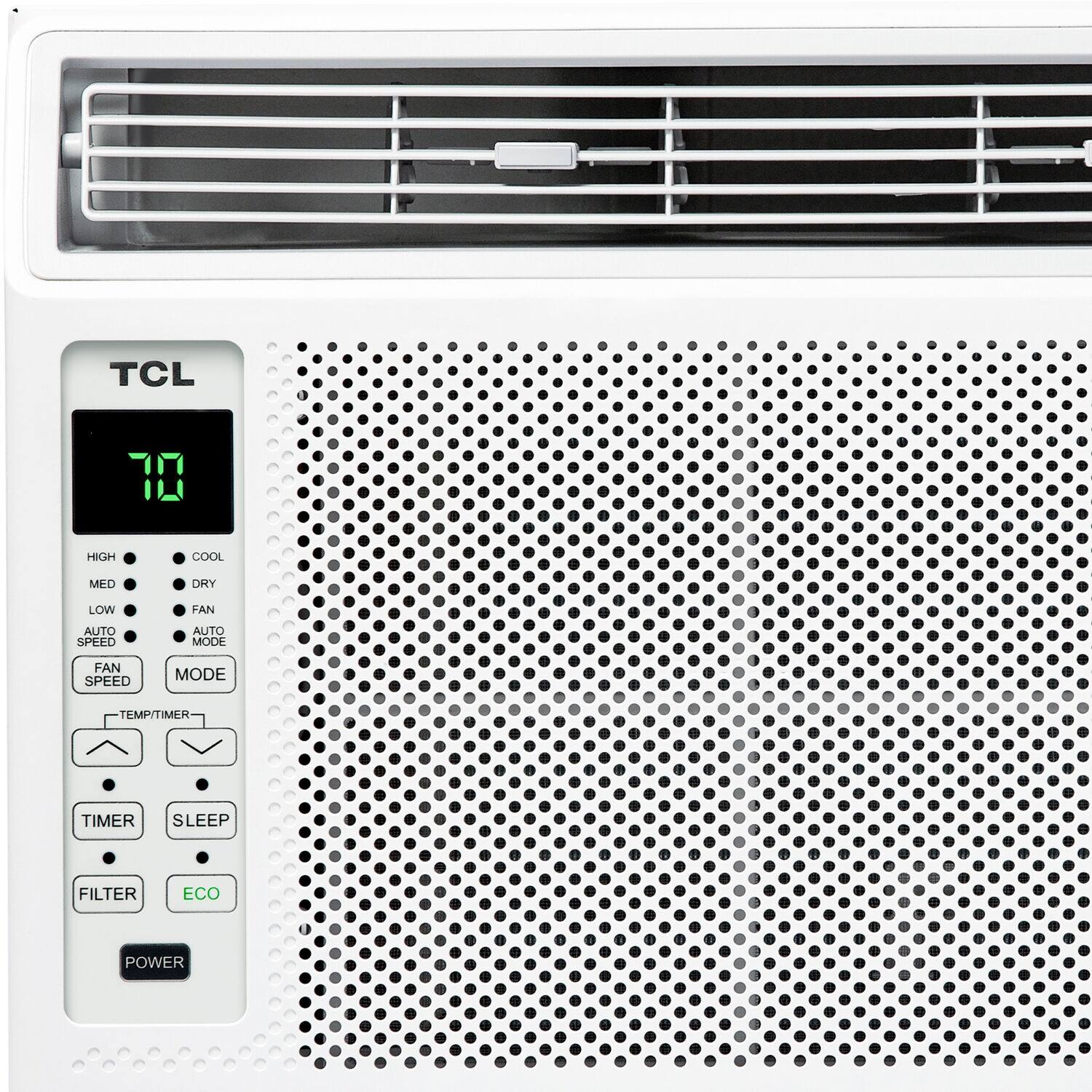 TCL 10
HIGH
COOL
MED
DRY
LOW
FAN
AUTO SPEED
AUTO MODE
FAN SPEED
MODE
TEMP/TIMER
TIMER
SLEEP
FILTER
ECO
POWER