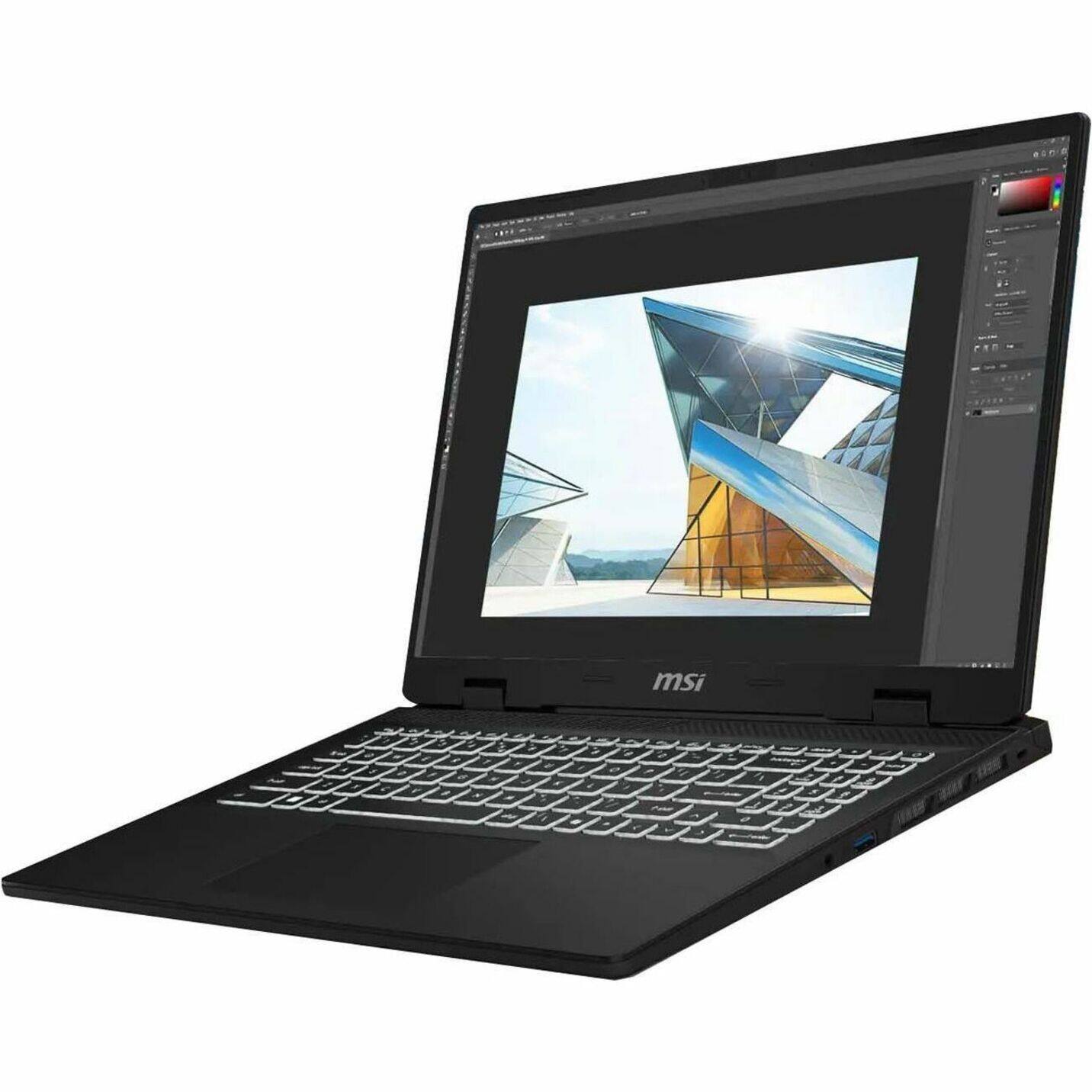 Angle. MSI - CreatorPro M16 HX C14V 16" Laptop - Intel Core i7 with 32GB Memory - 1 TB SSD - Lunar Gray, Gray.