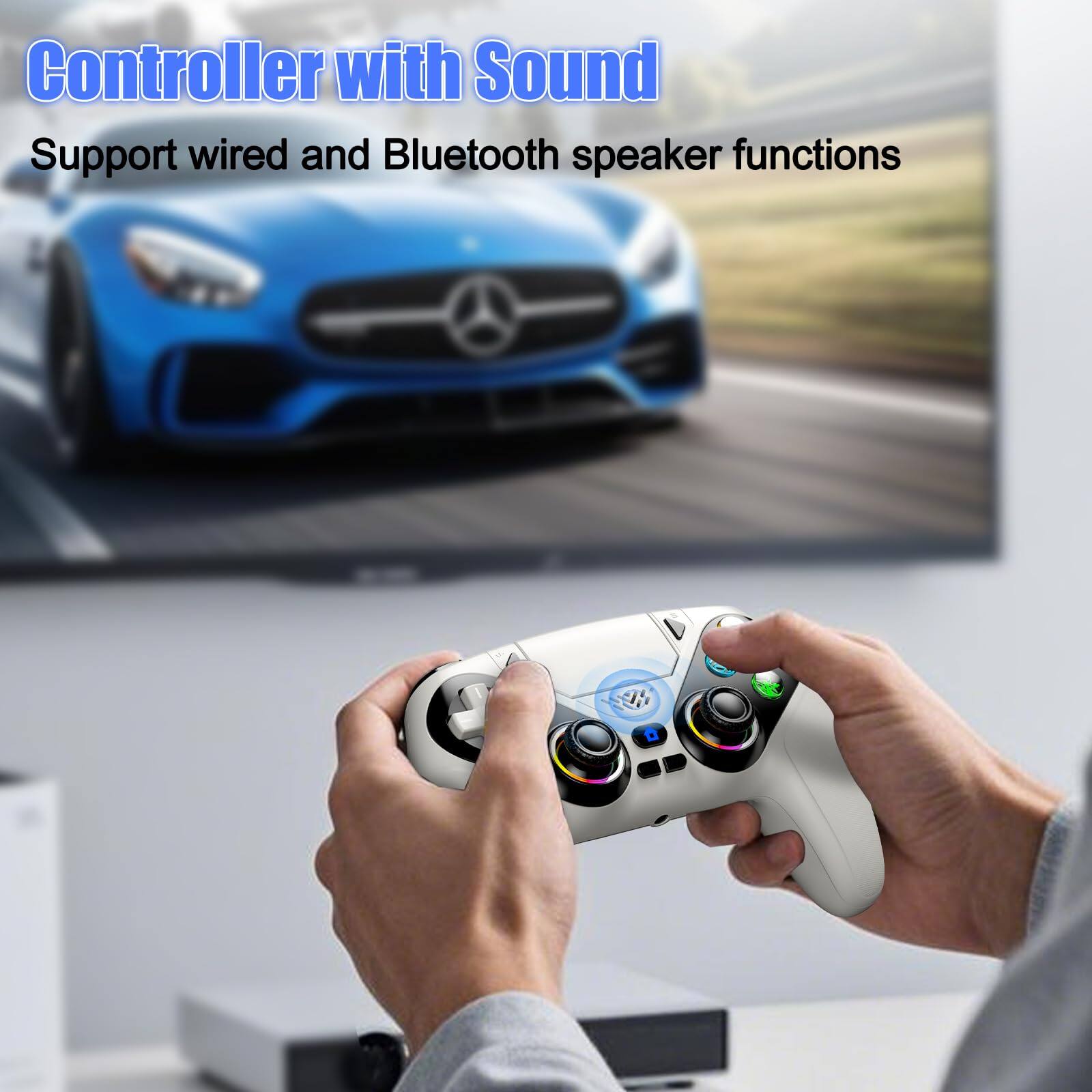 Controller with Sound  
Support wired and Bluetooth speaker functions