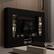 Left. FUFU & GAGA - Entertainment Center with Surround Design for 75 Inch TVs, Media Console Adjustable Lighting, Cable Management - Black.