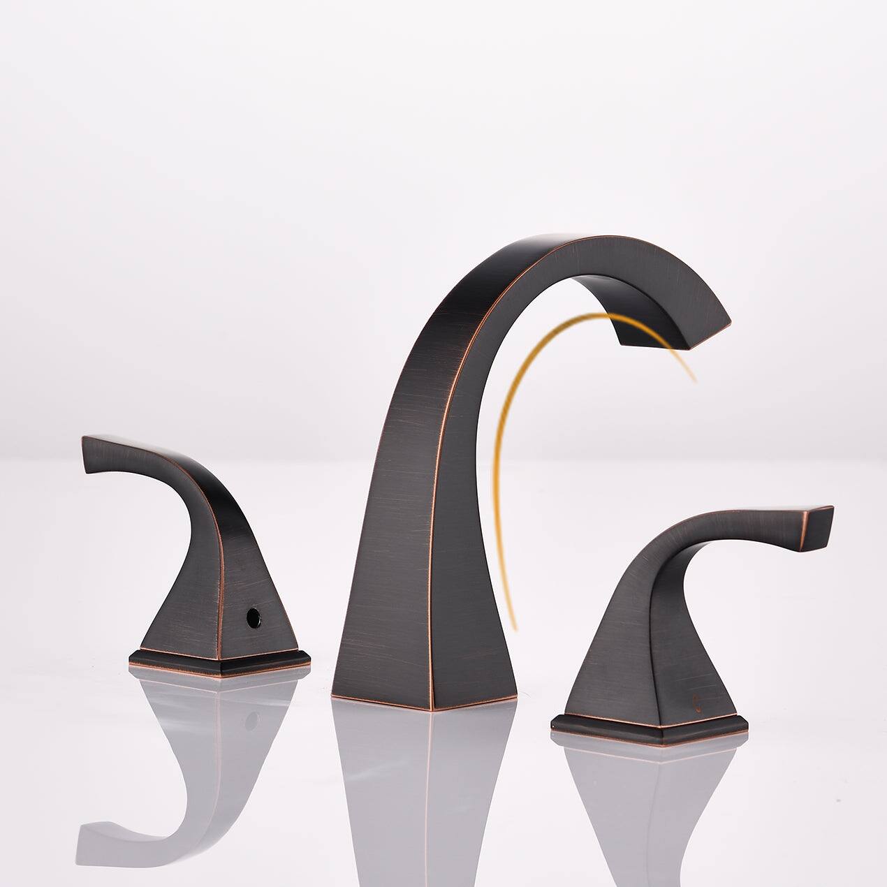 Alt View 4. Boyel Living - 8 Inch Widespread Three Hole 2 Handle Bathroom Faucet with Pop Up Drain in Oil Rubbed Bronze - Oil Rubbed Bronze.