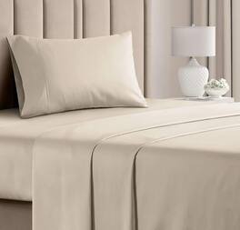CGK Linens - 100% Cotton 400 Thread Count 4 Piece Sheet Set - Soft & Cozy Sateen Bed Sheets - Twin - Cream