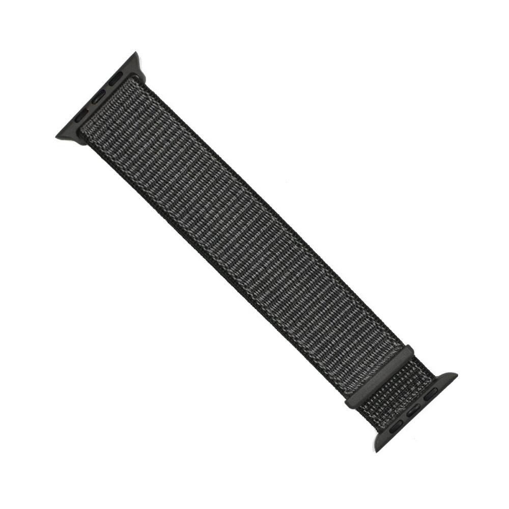 Left. StrapsCo - Everyday Comfort Nylon Watch Band For Apple Watch - 40mm/41mm/42mm - Olive Green & Grey.