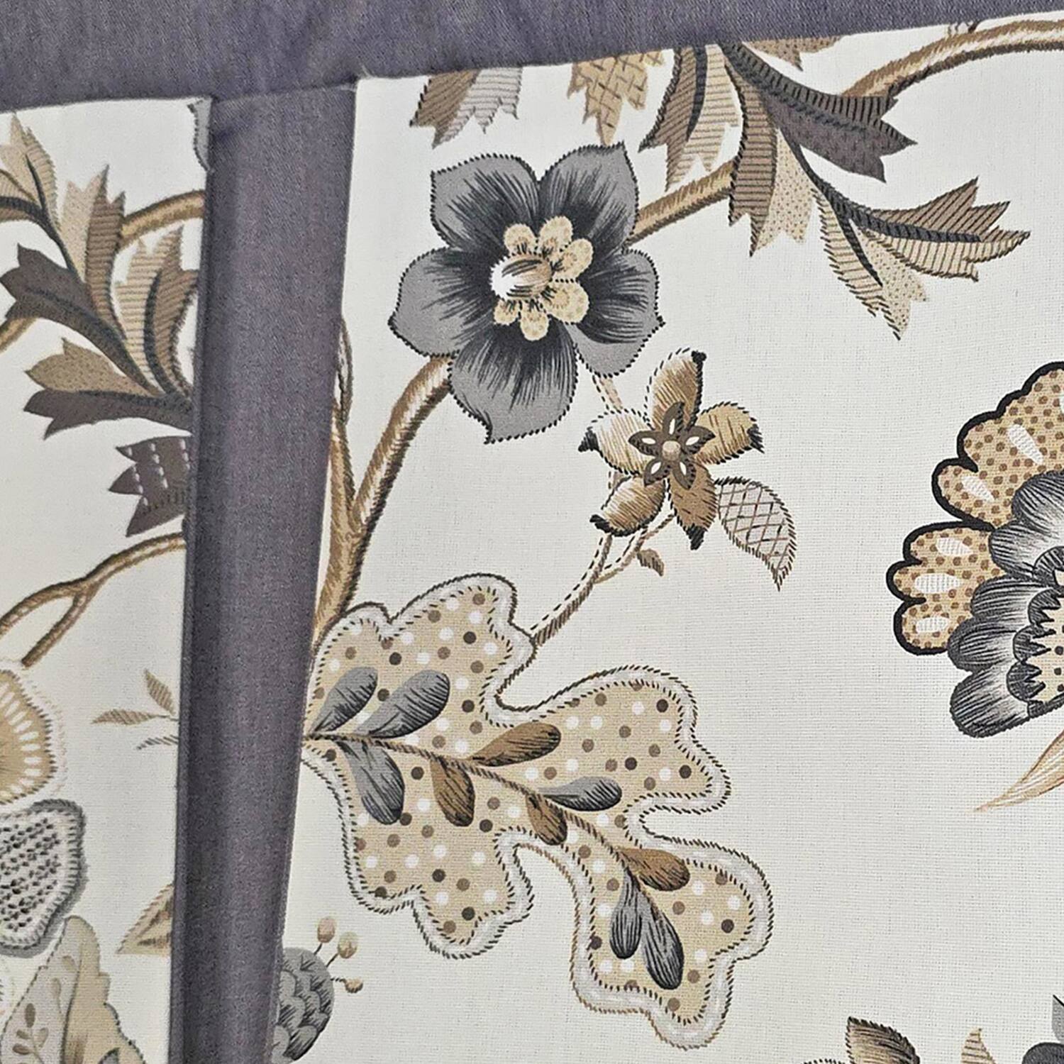 Left. RLF Home - RLF Home Zanzibar Pleated 100% Cotton Rod Pocket  Window Valance 50" x 17" Gray - Gray.