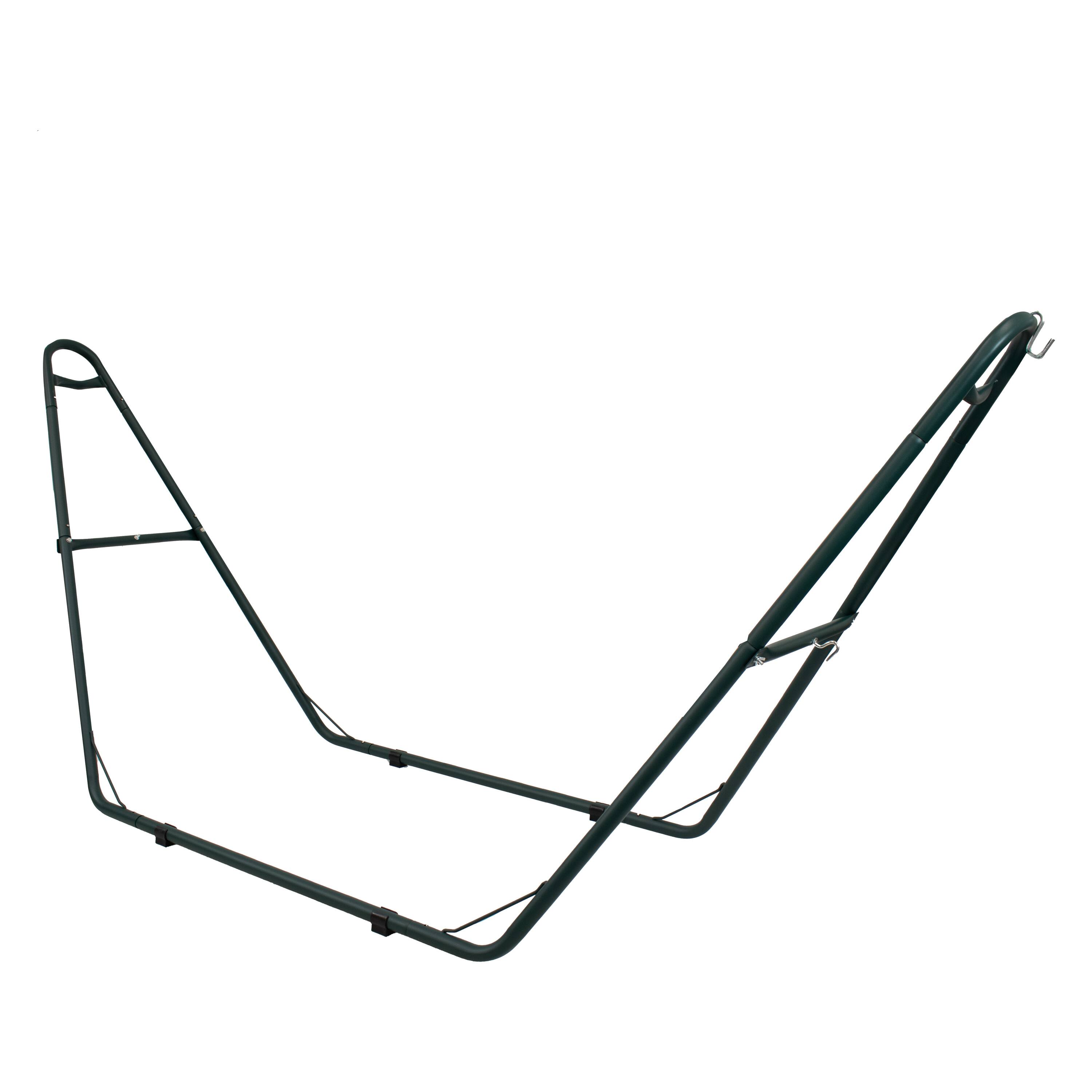 Front. Sunnydaze - Powder-Coated Steel Universal Hammock Stand - 124 in - Green.