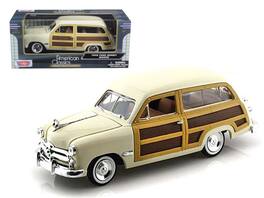 1949 Ford Woody Wagon 1/24 Diecast Model Car by Motormax - Beige