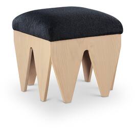 Meridian Furniture - Altair Velour Fur Fabric Bench - Black