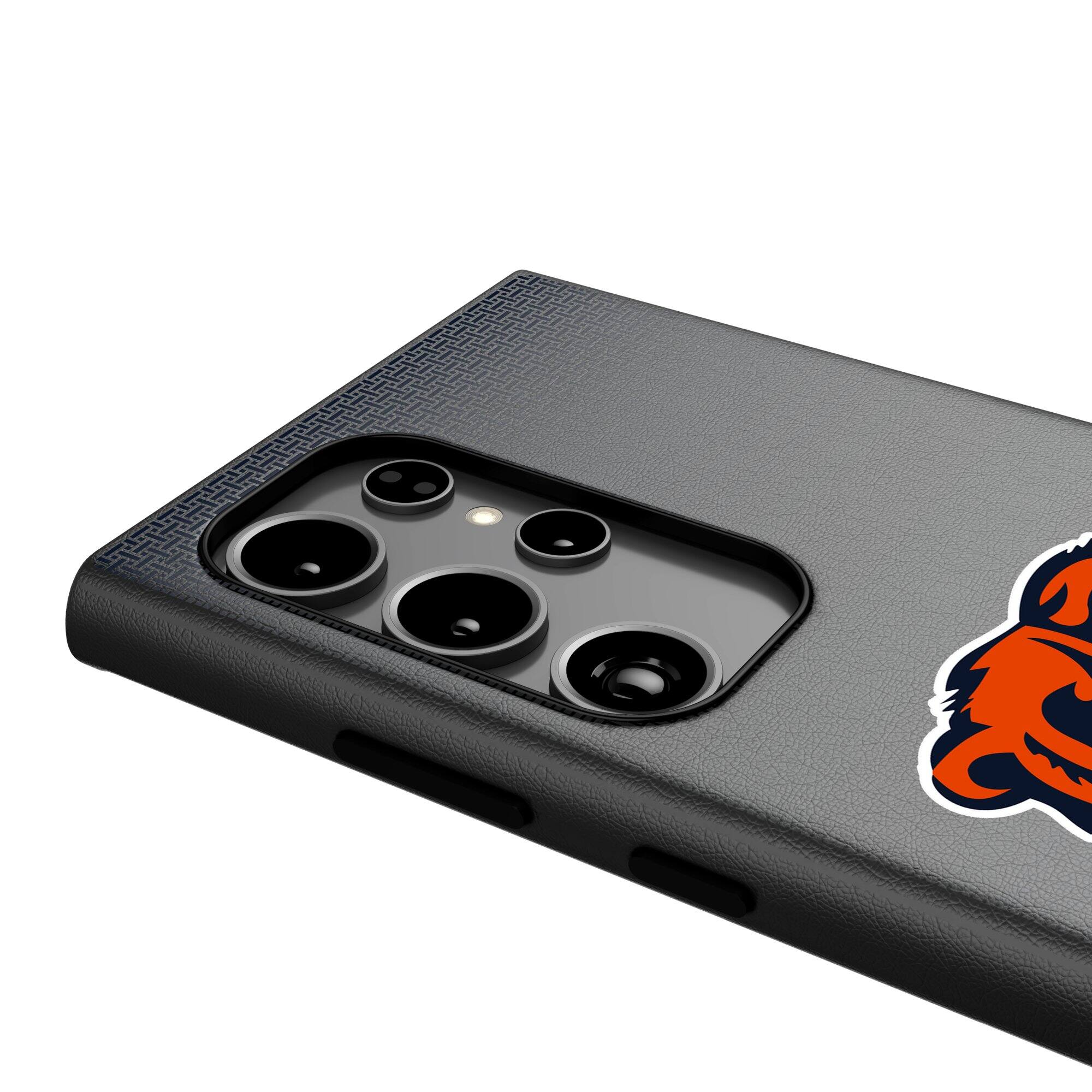 Alt View 3. Keyscaper - Chicago Bears Linen Galaxy Magnetic Bump Case - S25 Ultra - Black.